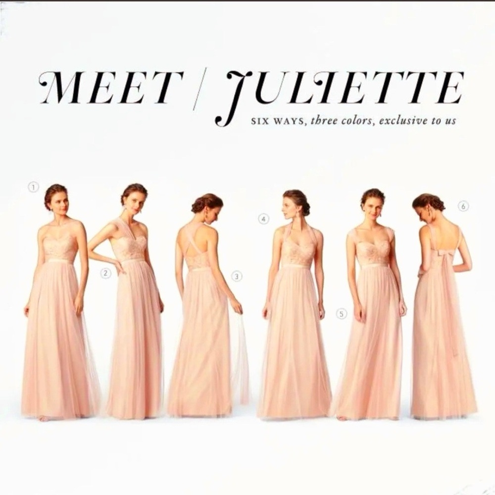 BHLDN Jenny Yoo Juliette Gown Pink Aline 6 way convertible Bridesmaid Dress 0 - Picture 8 of 9